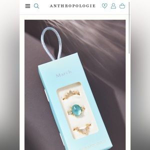 Set of 3 Stackable March Birthstone Set